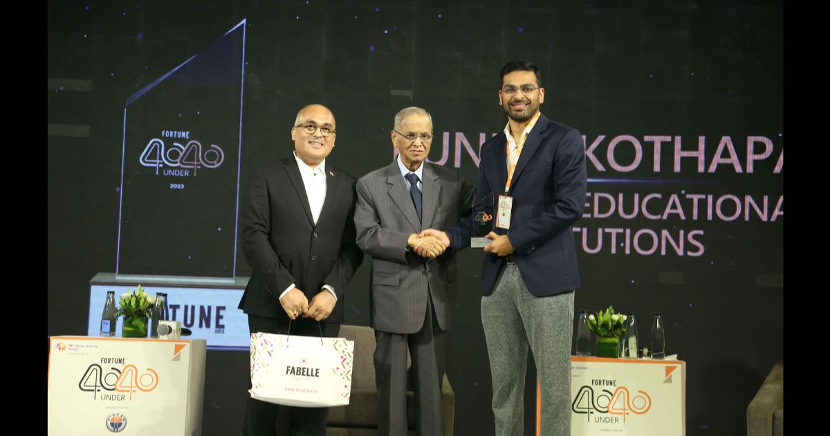 Narayana Group's Puneet Kothapa honoured with Fortune India's 40 Under 40 Award